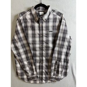 Columbia Button Up Men's Large Plaid Shirt Long Sleeve‎ Outdoor Casual
